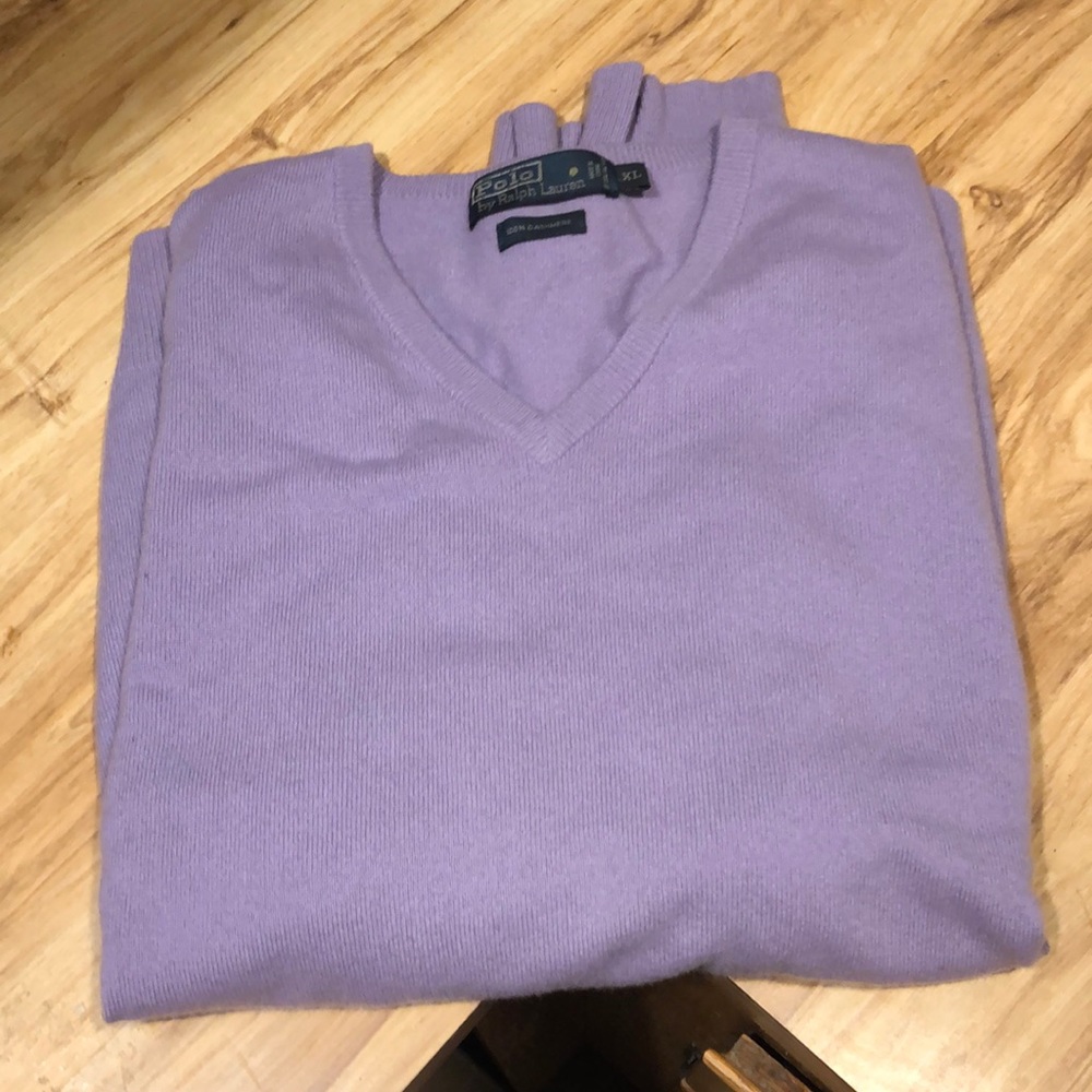Polo 100% cashmere men’s  XL v-neck sweater